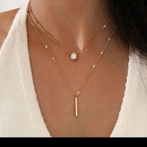 Necklace gold plated 2 layers Gift Box ++